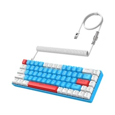ZIYOU LANG T8 Mechanical Keyboard and Coiled USB C Cable with RGB LED Backlit