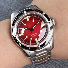 Red NH35A Diving Men Watch Sapphire Luminous 20ATM Waterproof Steel Strap 2023