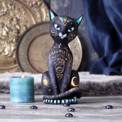 Schwarze Glückskätzchen Katze Figur Peace Ornament Wohndeko Neu & Originalverpackt 27 cm