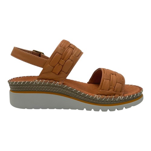 Natural Comfort Sandals Leather Tan Peep Toed Straps Sz AU 6 EU37 - Picture 2 of 10