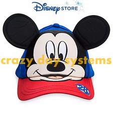 Disney Store Mickey Mouse RED BLUE Baseball Cap Hat Ears Kids XXS/XS 1-2 years