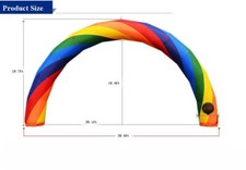 39.4ft Inflatable Rainbow Advertising Arch Oxford Cloth 44 Yards Len