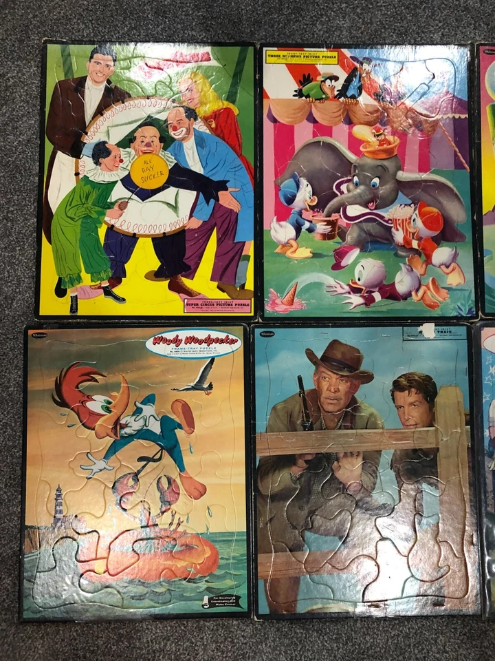 LOTE VINTAGE DE 6 quebra-cabeças vintage Whitman Disney bandeja Dumbo Mickey Mouse Club - Imagem 2 de 3