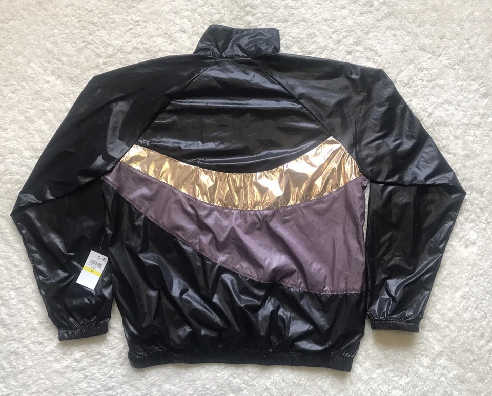 MaterialGirl Women's Active Half Zip Windbreaker Jacket Black/Rose Gold Sz M - Image 4 of 4