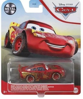 MUDDY RUSTEZE RACING CENTER LIGHTNING MCQUEEN Cars 1:55 Die-cast Auto Metall Neu