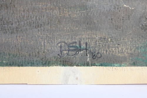 VINTAGE OIL PAINTING PAPER SIGNED GIRLS PORTRAIT MODERN FIGURATIVO RIVERA STYLE - Picture 12 of 24