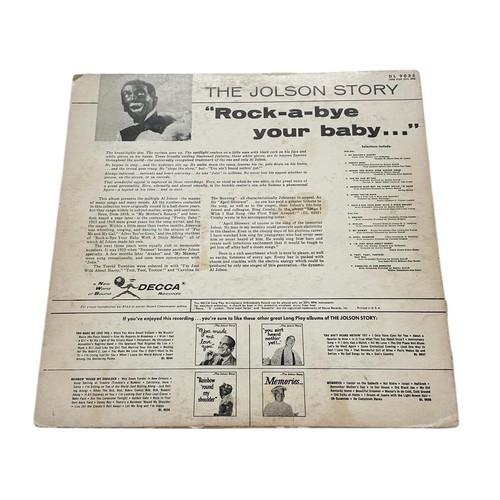Al Jolson Rock A Bye Your Baby LP Vinyl Decca Records DL 9035 - Picture 2 of 4