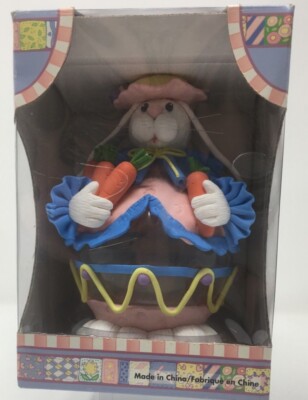 Glass Floppy Ear Easter Bunny Collectible Keepsake Decoration Gift Carrots NIB
