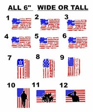 USA Flags US Military Vinyl Sticker/Decal PICK ONE Many Colors  HTV Too