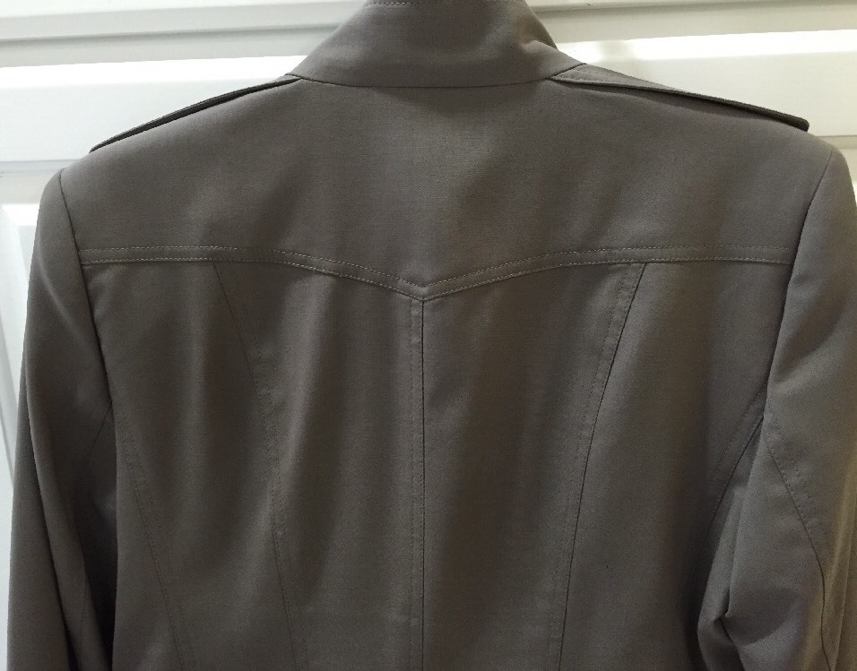 Authentic Burberry Grey Wool Military Style Coat Jacket US 10 UK 12 Excellent image 5