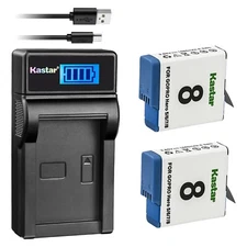 LCD3 Charger & 2 battery for GoPro HERO8 BLACK AJBAT-001 HERO7 HERO6 HERO5 2018