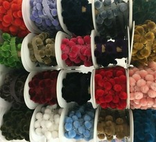 Luxury Velvet Feel POM POM Trim - 15mm Balls LOTS OF COLOURS by the metre