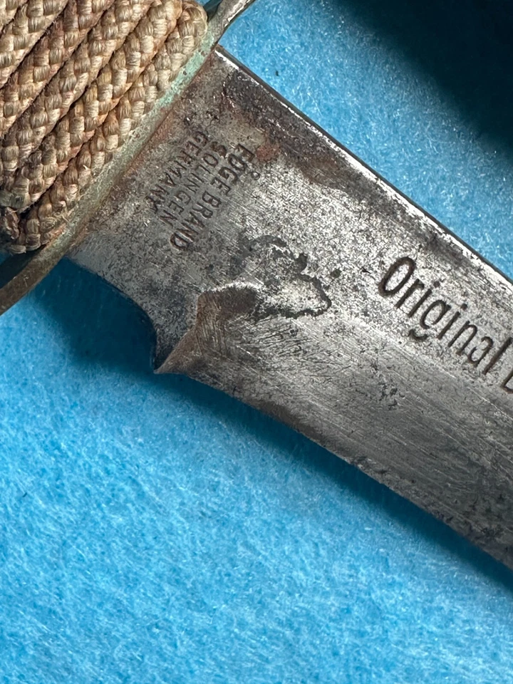 Cuchillo Bowie 445 Original Marca Edge Solingen Alemania De Colección con Mango de Ciervo Foto 4 de 4