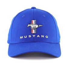 Ford Mustang Tri-Bar Emblem Baseball Hat Ball Cap Blue Embroidered Licensed