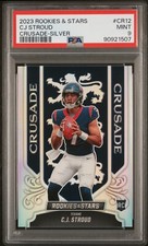 2023 ROOKIES & STARS🔥CJ STROUD🔥PSA 9🔥LOW POP🔥SILVER PRIZM CRUSADE RC #12