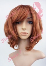 W146 Auburn Mix Short Curl Sythetic Wig - studio7-uk