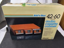 Audio Cassette Cabinet Stackable Modular Series, holds 42 Audio Cassettes NEW