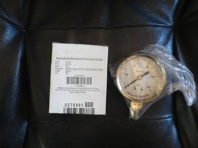 2-1/2'' AGRICULTURAL AMMONIA PRESSURE GAUGE 0 to 150 psi - 4CFW4  NPT 1/4