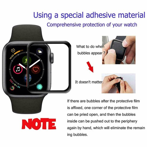COUVERCLE COMPLÈTE Verre Trempé Protecteur d'écran pour Apple Watch iWatch 38/40/42/44mm. - Photo 5 sur 6