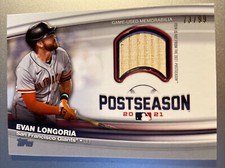 2022 Topps Postseason Performance Relic Evan Longoria Card #PPR-EL #d 73/99