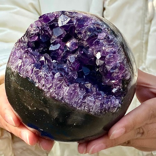 2.85LB Uruguay Natural Amethyst Cave Crystal Mineral Open Smile Treatment - 第 2/13 張圖片