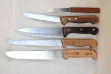 5 Vintage Swedish German Kitchen Knives E. A. Berg Frost Mora Giesser Gense