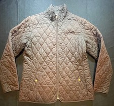 Lands  End Girls Puffer Jacket Size Medium 10-12 Brown EUC