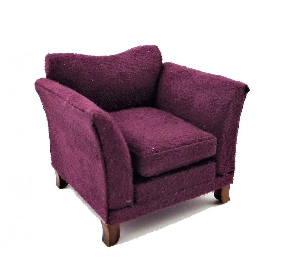 Dolls House Modern Purple Armchair Contemporary Living Room Furniture - Image 1 of 1