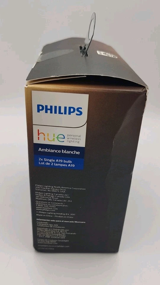 New Philips Hue White Ambiance A19 2-Pack E26 10W Smart Bulbs dimmable LED 800lm - Image 4 of 4
