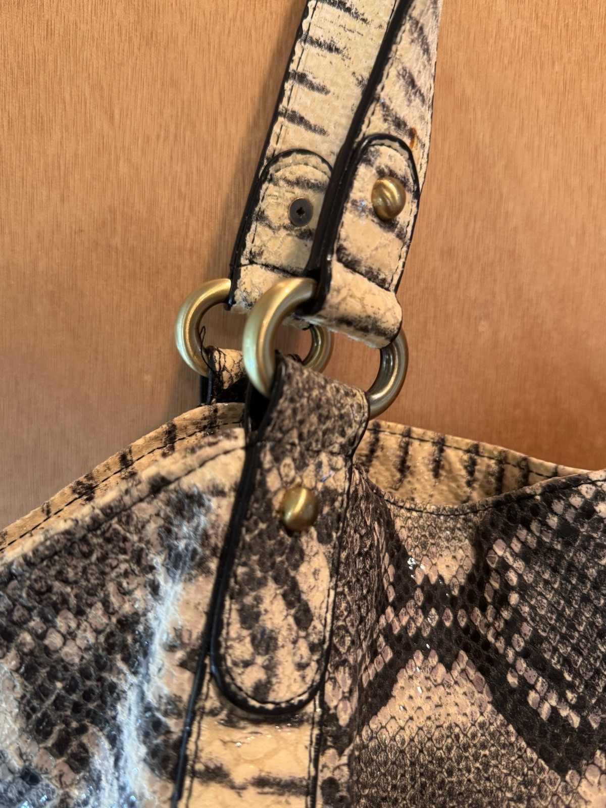 The Find Python Pattern Leather Large tote Handba… - image 6