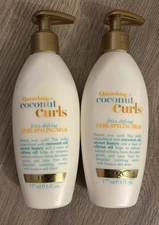 OGX Quenching + Coconut Curls Styling Milk Frizz-Defying Cream 6 fl oz Lot of 2