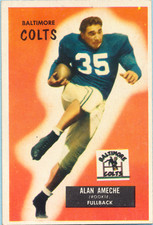 1955 Bowman Football Card #8 Alan Ameche NM   FREE SHIP