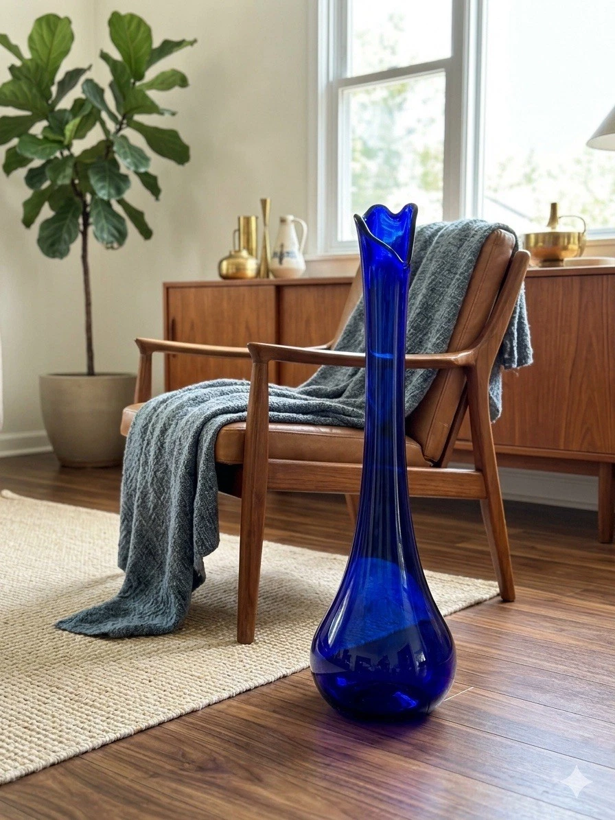 希少なヴィンテージ BLENKO ブレンコガラス　USA製　希少なアメジスト色 Vintage Glass Floor Vase In Blenko Art Glass for sale | eBay