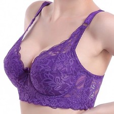 Lace Bra Women Full Cup Adjustable Thin Plus Size Soft Large B C D Cups