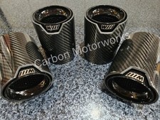 4 x Bmw Exhaust Tips Carbon Fibre M5 F90 M8 F91 F92 F93 F