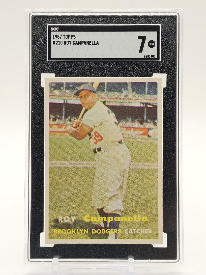 ROY CAMPANELLA 1957 TOPPS BASEBALL DODGERS #210 SGC 7 Q5775