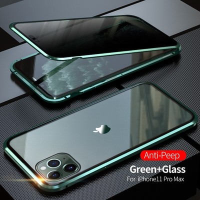 360 Handy Hülle Für iPhone 17 16 15 14 Pro Max Magnetisch Anti Spy Hartglas Case