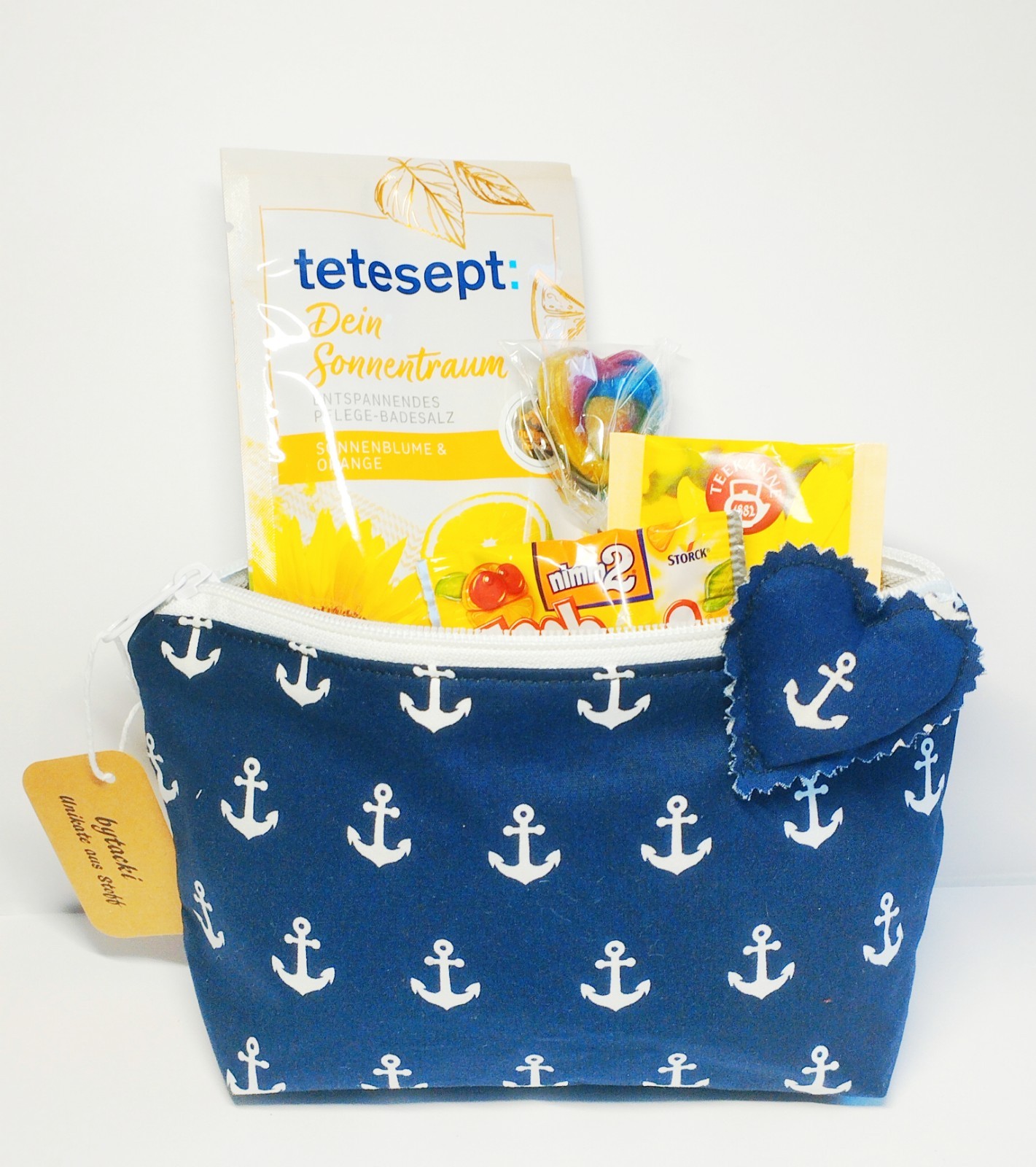 Geschenk Set m Badesalz Kulturtasche f Reiseapotheke Medi ⚓ Anker Maritim