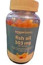 Basics Fish Oil 303 mg, Lemon, Orange & Strawberry-Banana flavors, 90 Gummies (2