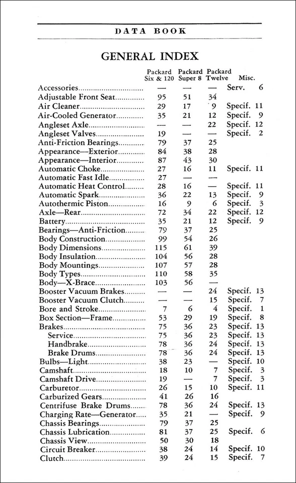 Libro de datos Packard 1939 original - opciones de datos especificaciones accesorios Foto 2 de 4