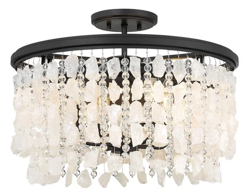 Minka Lavery 6703 Shimmering Elegance 4 Light 20"W Semi-Flush - Sand Coal - Picture 1 of 10