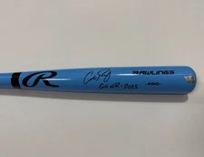 CAL RALEIGH MARINERS SIGNED RAWLINGS BLUE FATHERS DAY BAT 60 HR - 2025  FANATICS