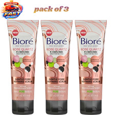 Biore Rose Quartz and Charcoal Gentle Pore Refining Face Scrub for Oily Skin, 11