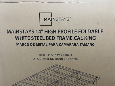 Mainstays 14 high Profile Foldable Steel Bed Frame, (California King Size)