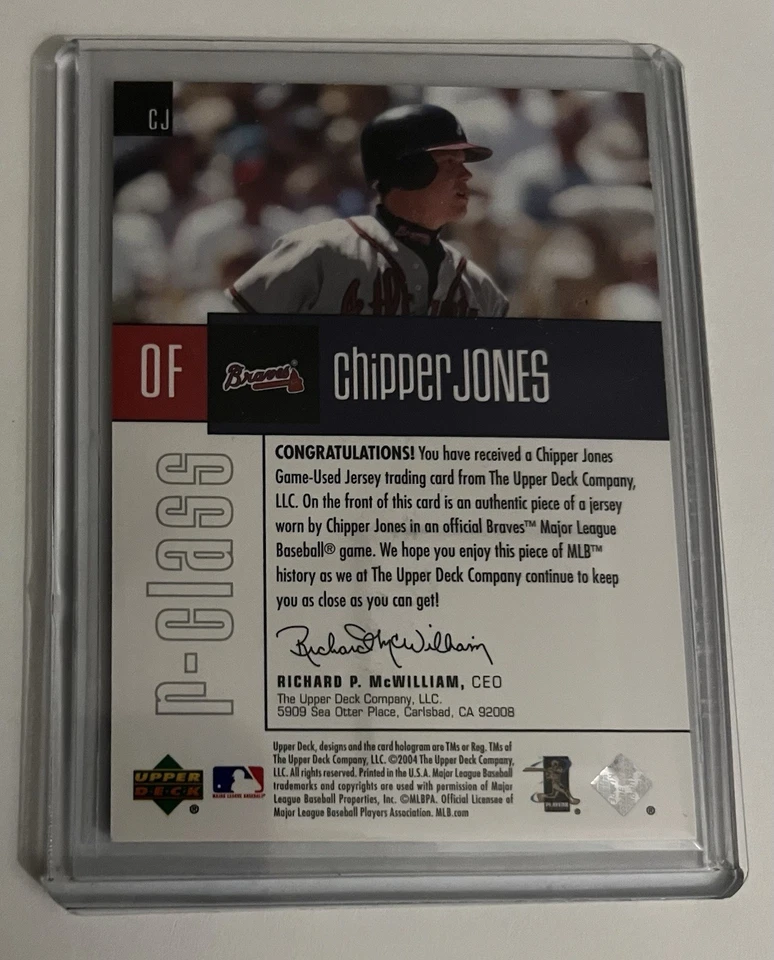 Chipper Jones 2004 Upper Deck R Class Jersey HOF Dual GU  Braves - Image 2 of 2