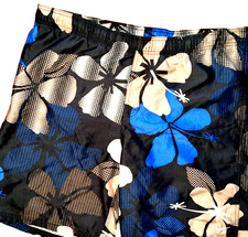Nike Men's- XL Lined Swim Trunks Hawaiian Board Shorts Blue Black Cruise Wear