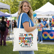 Women Neurodiversity Awareness Canvas Tote Ba...