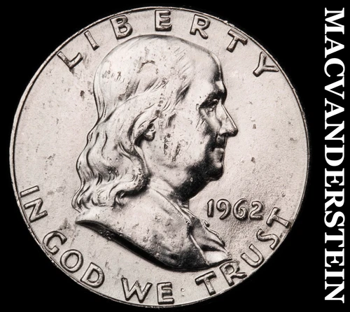 1962 Franklin Half Dollar - Choice Gem Brilliant Uncirculated+++  #G7176
