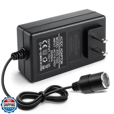 110V AC to DC 12V Converter 2A 24W, Cigarette Lighter Adapter to Wall Plug 11