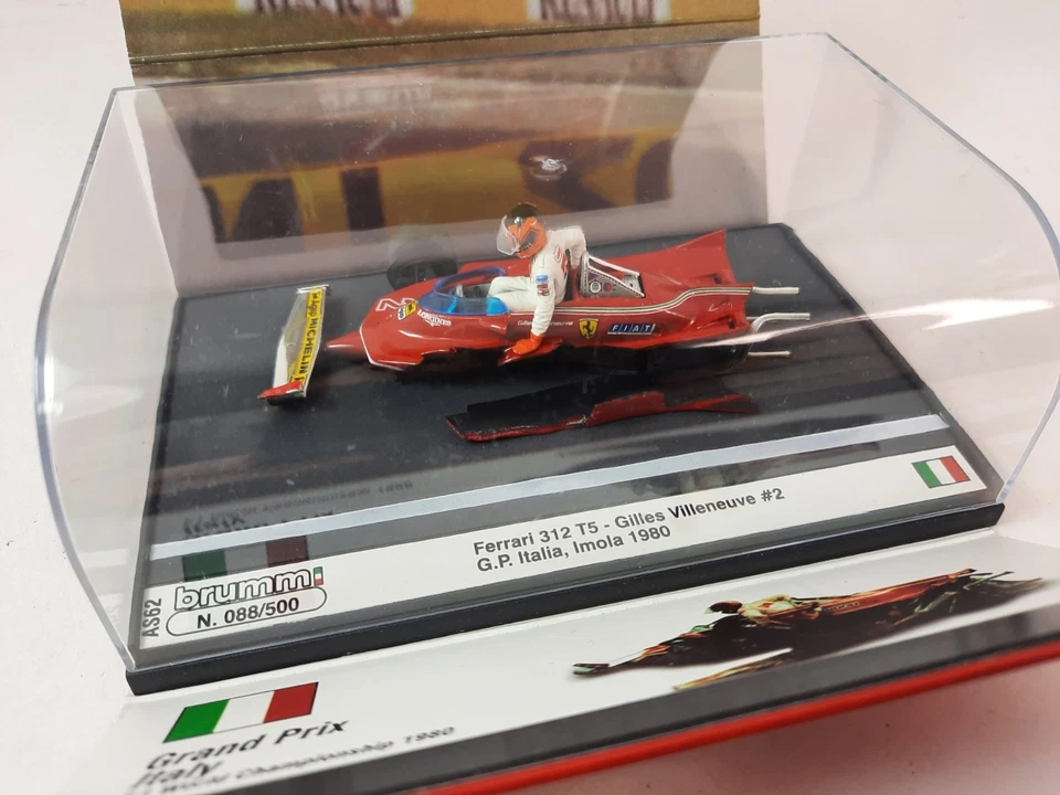 Brumm Ferrari 312 T5 #2 Gilles Villeneuve Imola 1980 crash 1/43 AS62 - Immagine 2 di 4